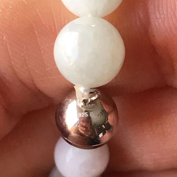 Natural Jade Sterling Silver Dragon Necklace - Picture 5 of 10